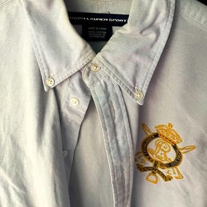 Women… blue.  Button down… with RL patch .. made by Ralph Lauren..